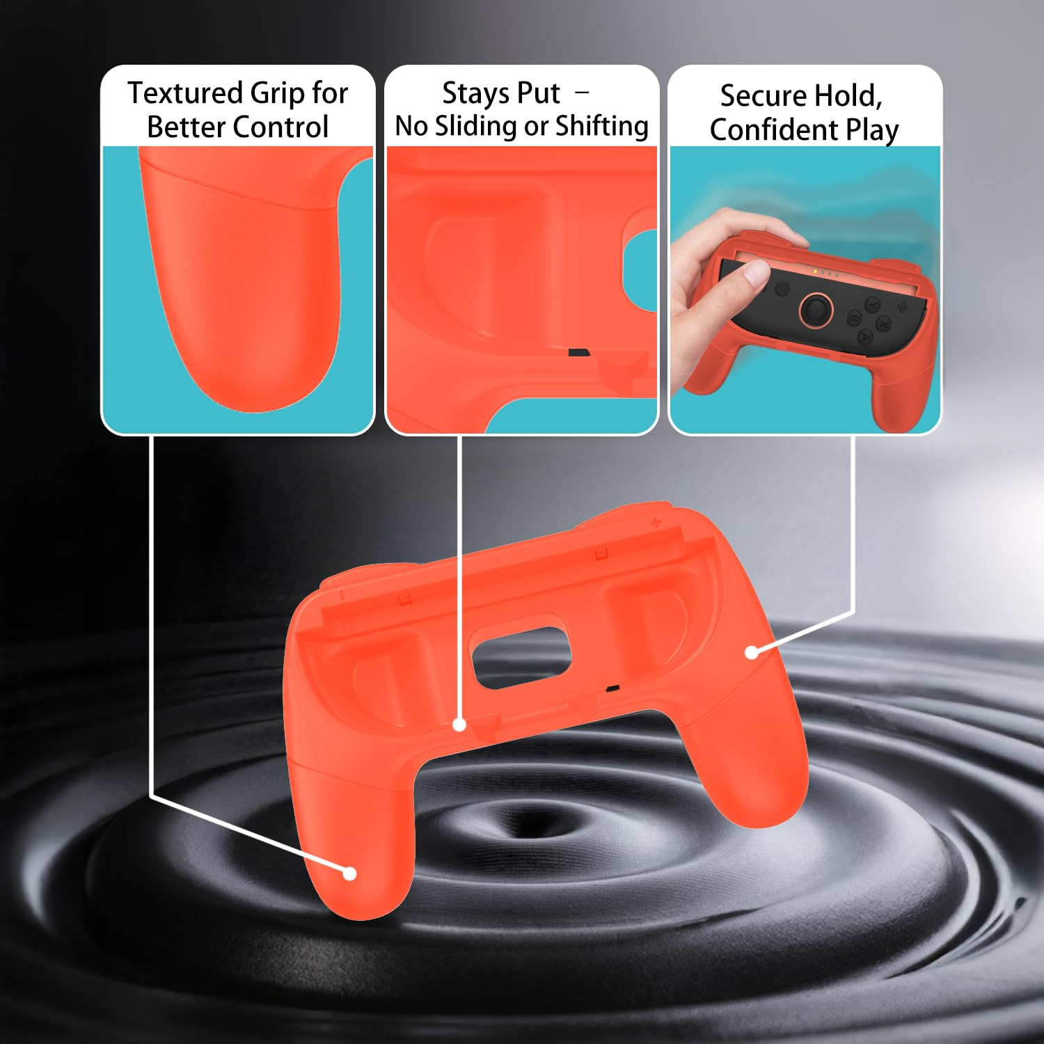 HANDGRIP KJH PARA JOY CON NINTENDO SWITCH 2 ROJO - 2