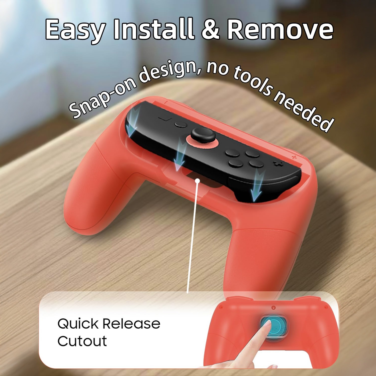 HANDGRIP KJH PARA JOY CON NINTENDO SWITCH 2 ROJO - 3