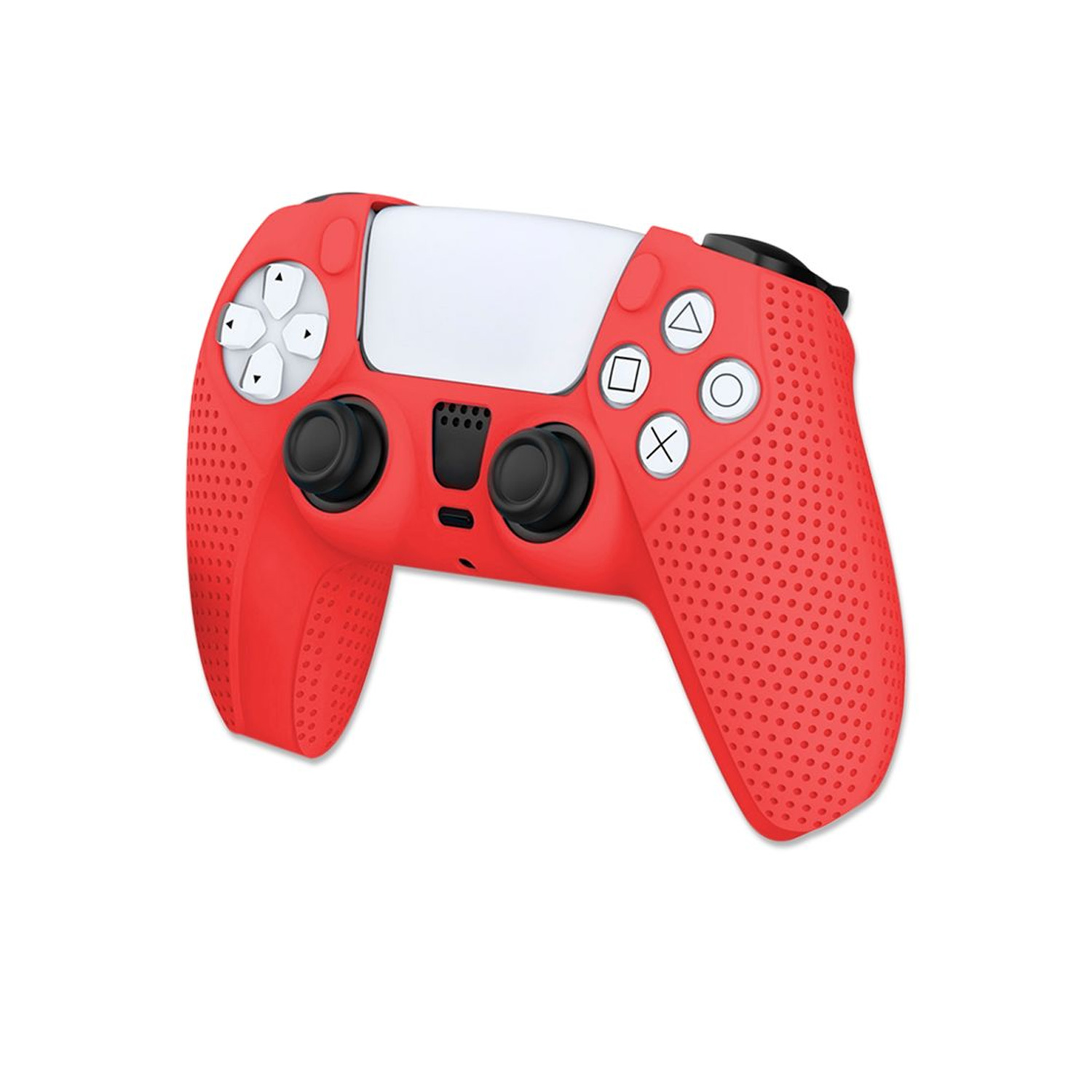 PROTECTOR DE SILICONA PARA MANDO PS5 DUALSENSE AKSW-181 BLANCO-ROJO - 3