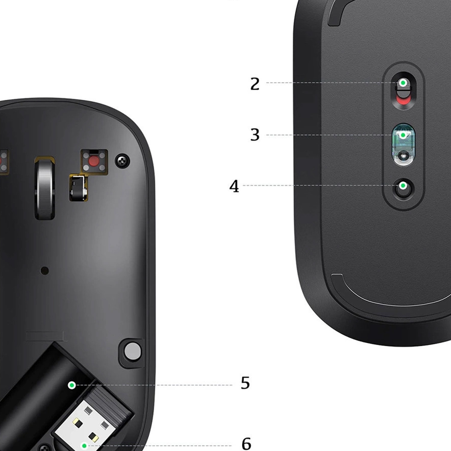 MOUSE INALAMBRICO UGREEN SILENT 2.4GHZ 4000 DPI 90372 NEGRO - 2