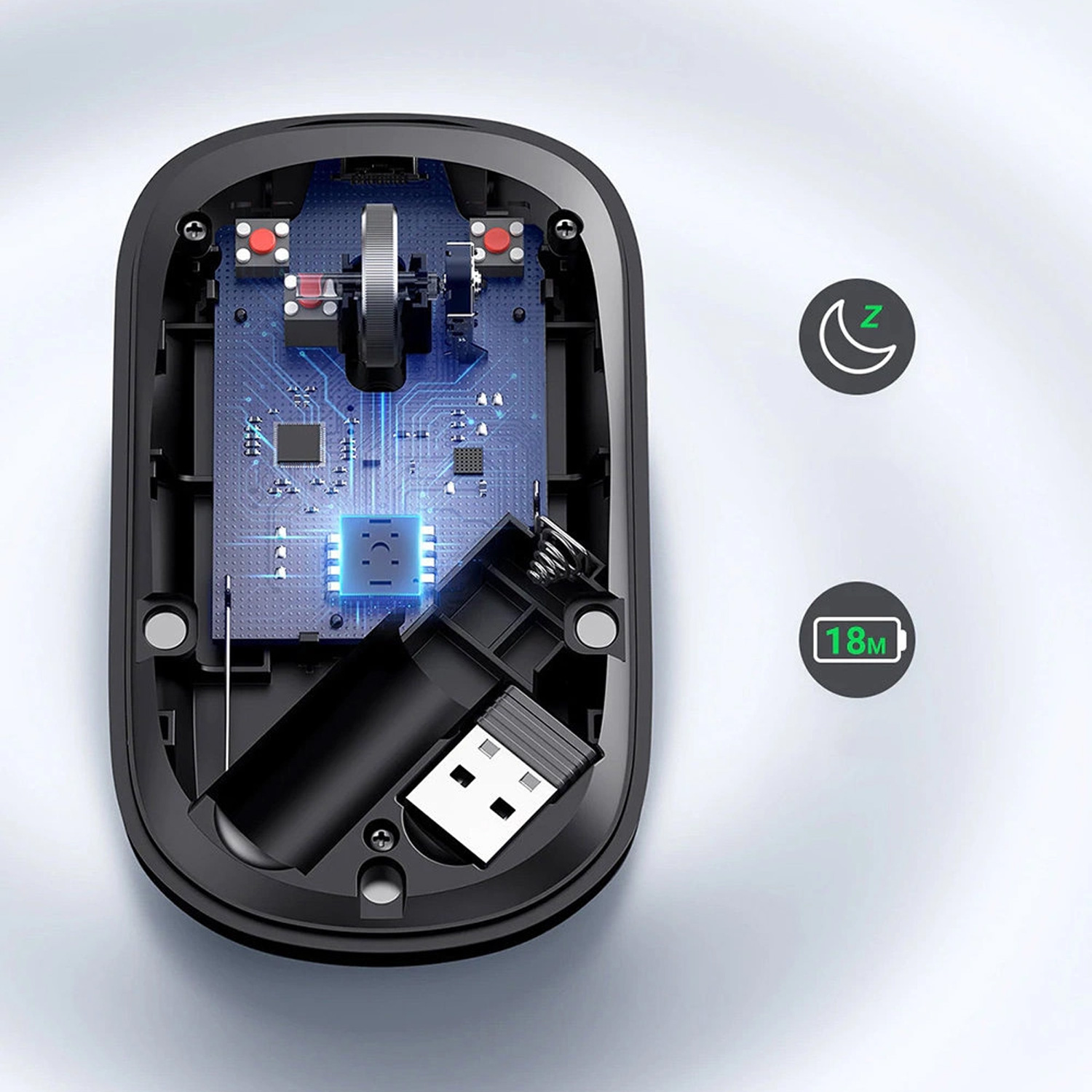 MOUSE INALAMBRICO UGREEN SILENT 2.4GHZ 4000 DPI 90372 NEGRO - 5
