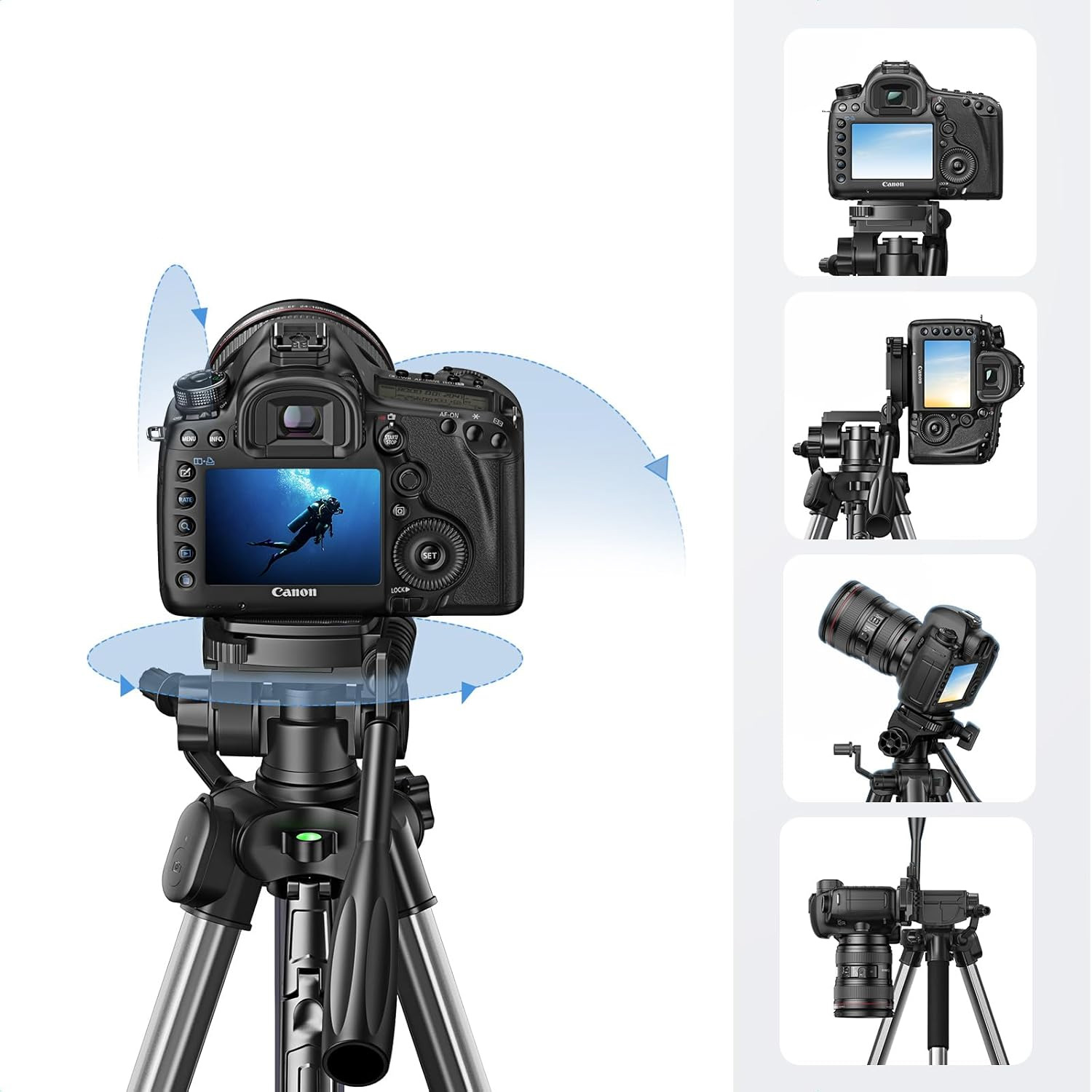 TRIPODE PROFESIONAL UGREEN PARA TELEFONO Y CAMARA NIKON LP661 15187 NEGRO - 4