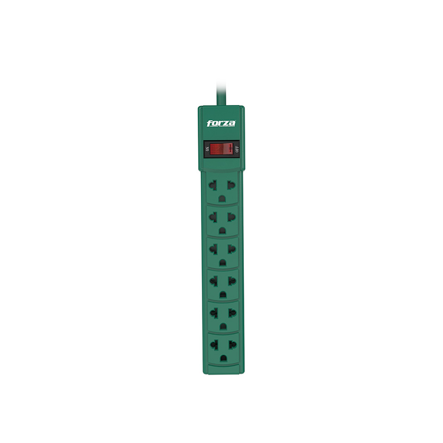 REGLETA FORZA PS-001G 110/220V 6-UNIV NEMA VERDE - 1