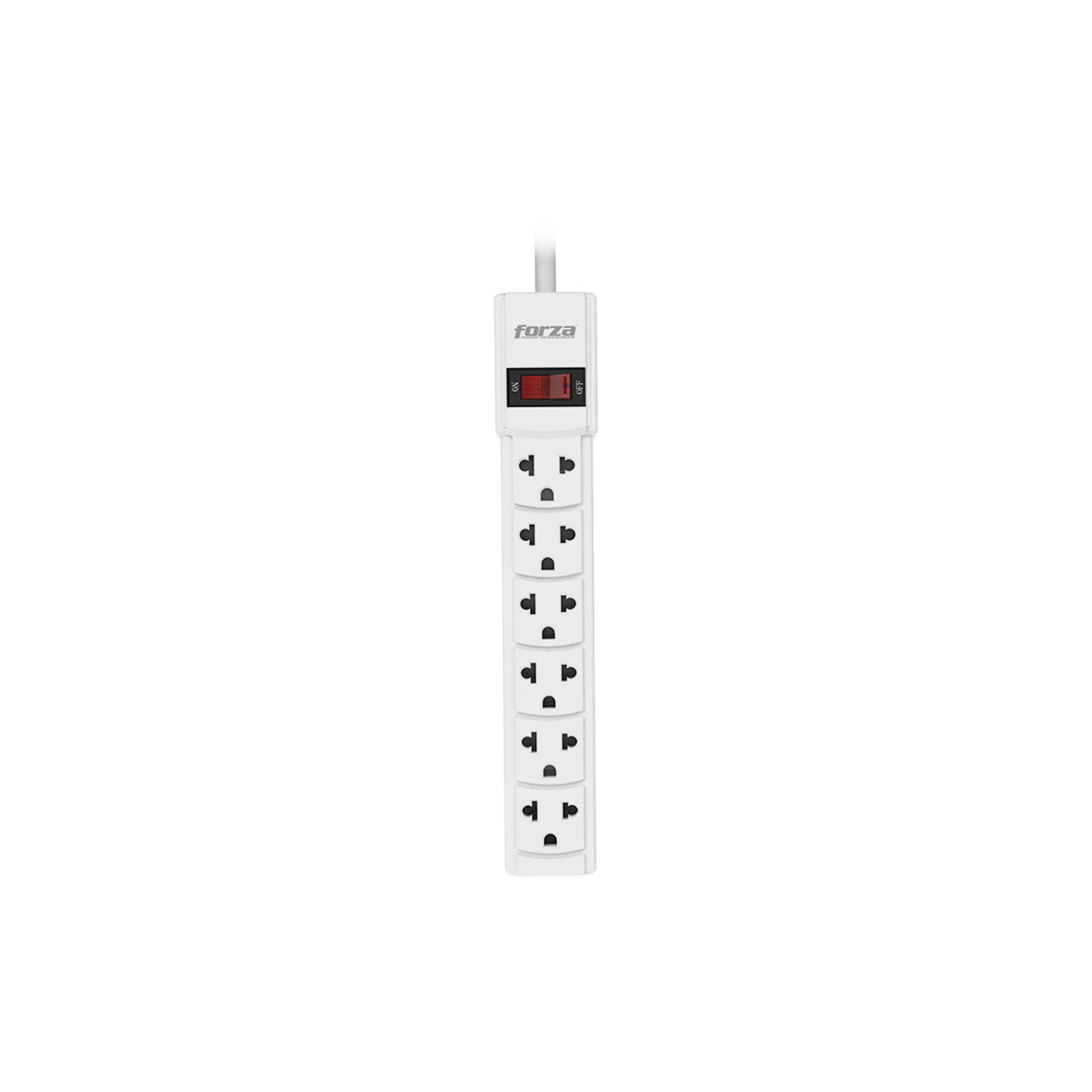 REGLETA FORZA PS-001W 110/220V 6-UNIV NEMA BLANCO - 1