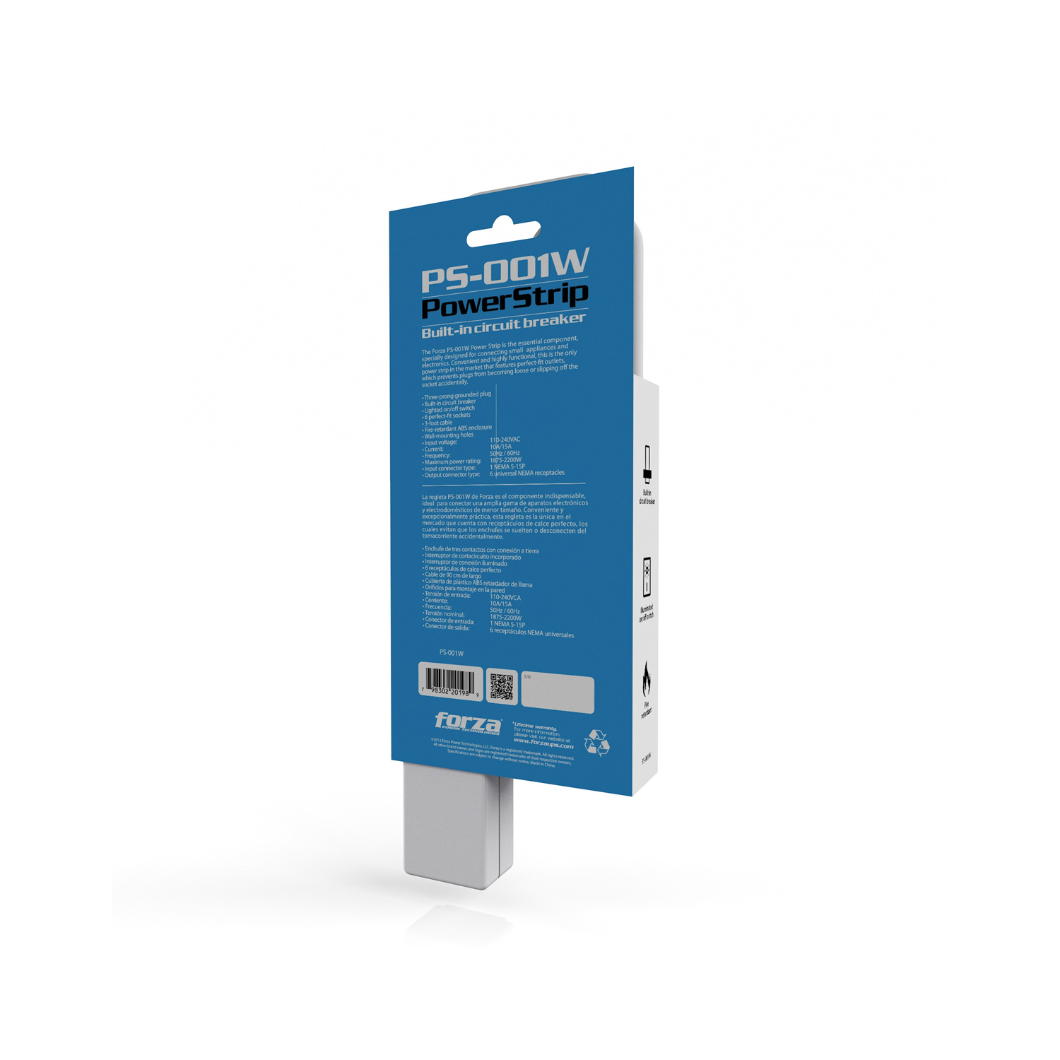 REGLETA FORZA PS-001W 110/220V 6-UNIV NEMA BLANCO - 4