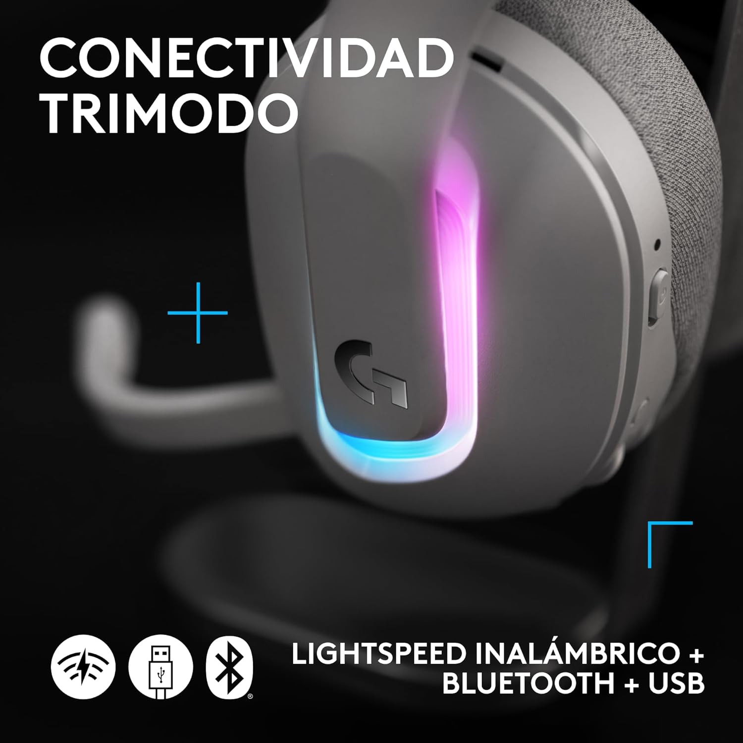 AUDIFONO GAMER CON MICROFONO LOGITECH G522 LIGHTSPEED WHITE - 5