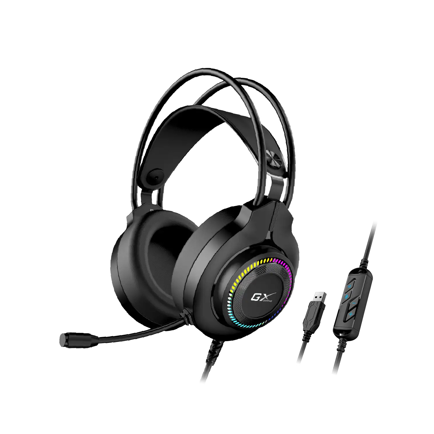 AUDIFONOS GAMER GENIUS HS-GX580U USB HEADSET RGB BLACK - 2