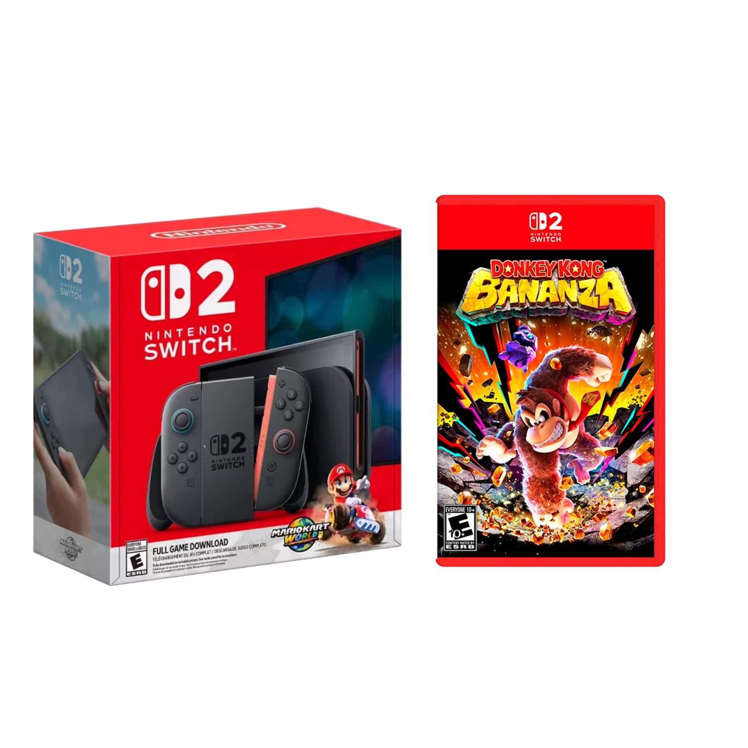 CONSOLA NINTENDO SWITCH 2 BUNDLE MARIO KART WORLD + DONKEY KONG BANANZA - 1