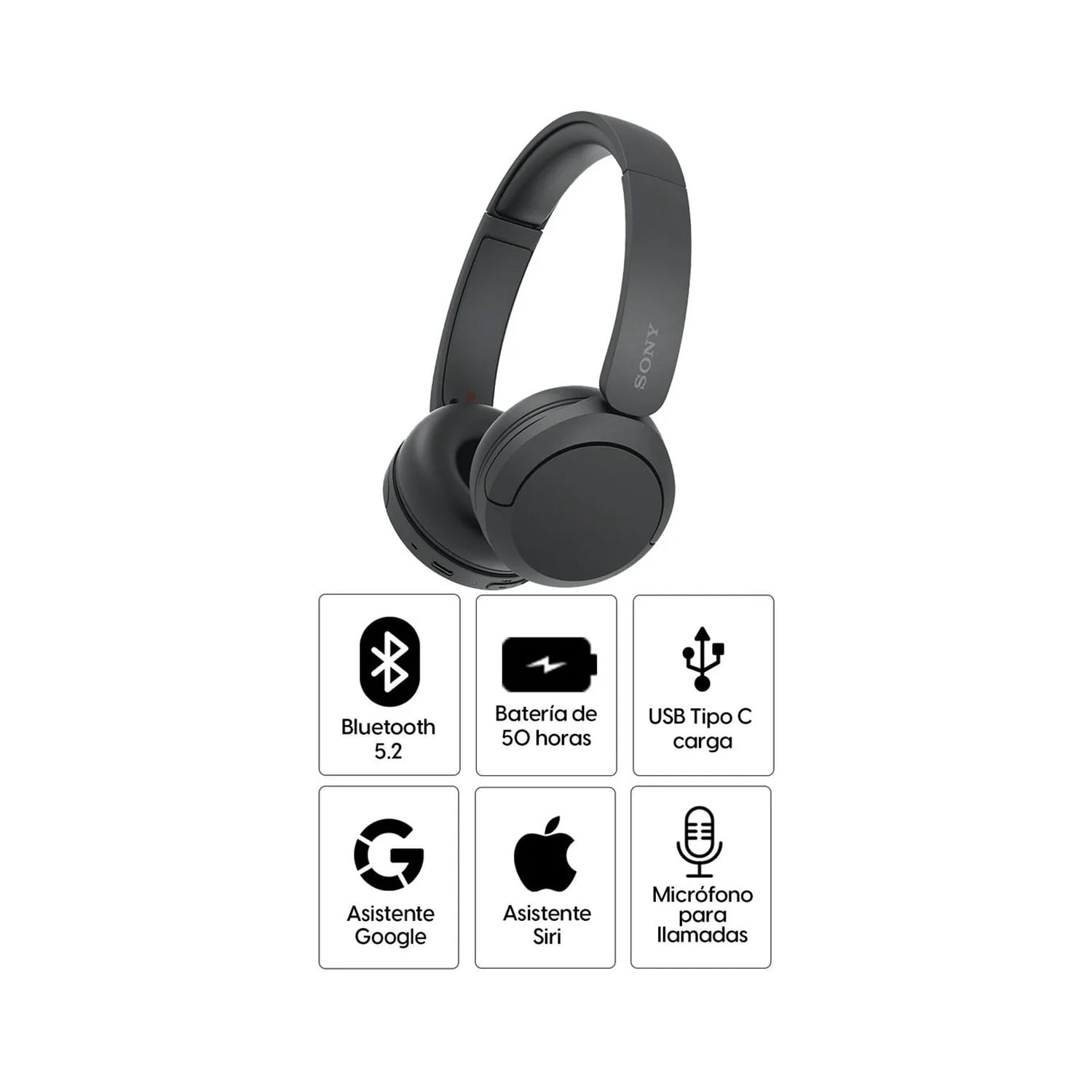 AUDIFONOS BLUETOOTH SONY WH-CH520 BLACK - 5