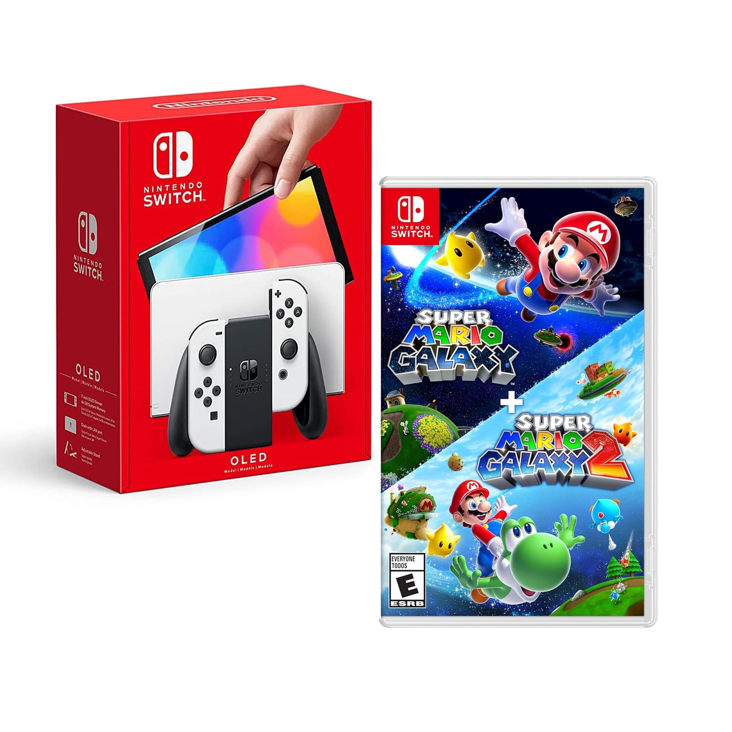NINTENDO SWITCH MODELO OLED BLANCO + SUPER MARIO GALAXY + SUPER MARIO GALAXY 2 - 1