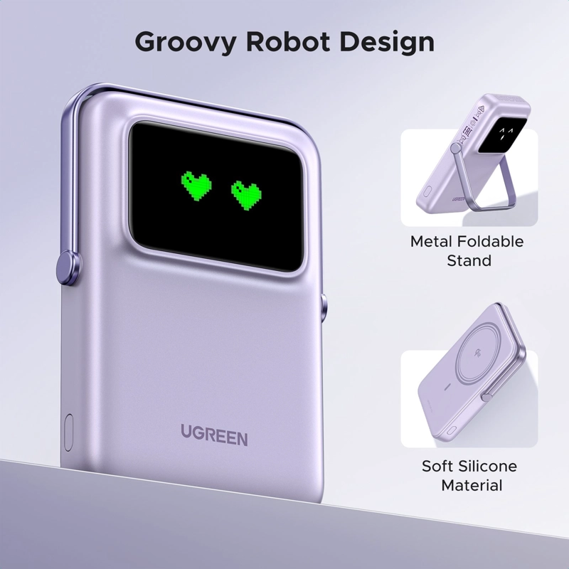 POWER BANK UGREEN INALAMBRICO MAGNETICO 10000MAH UNO PB764-45337 MORADO - 5