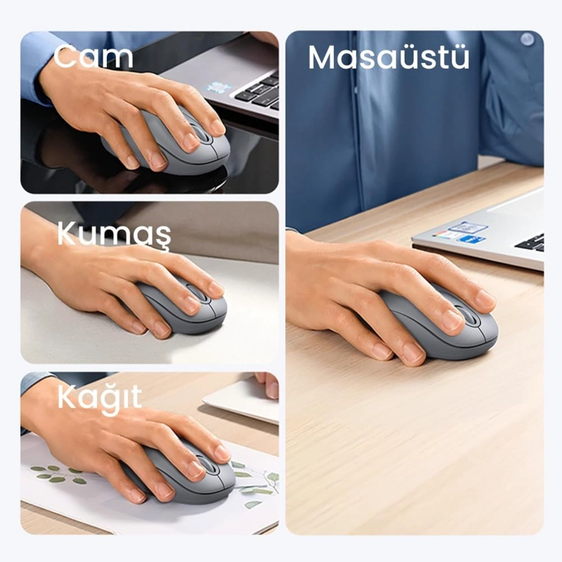 MOUSE UGREEN INALAMBRICO 2.4 MOONLIGHT GRAY MU105-90669 - 3