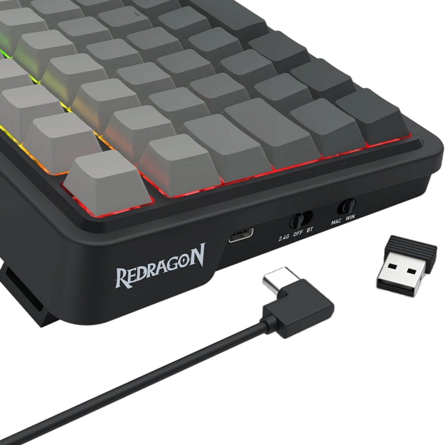 TECLADO GAMER REDRAGON EISA MAX K686SP-RGB-MAX ESPAÑOL TRI-MODO NEGRO - 4