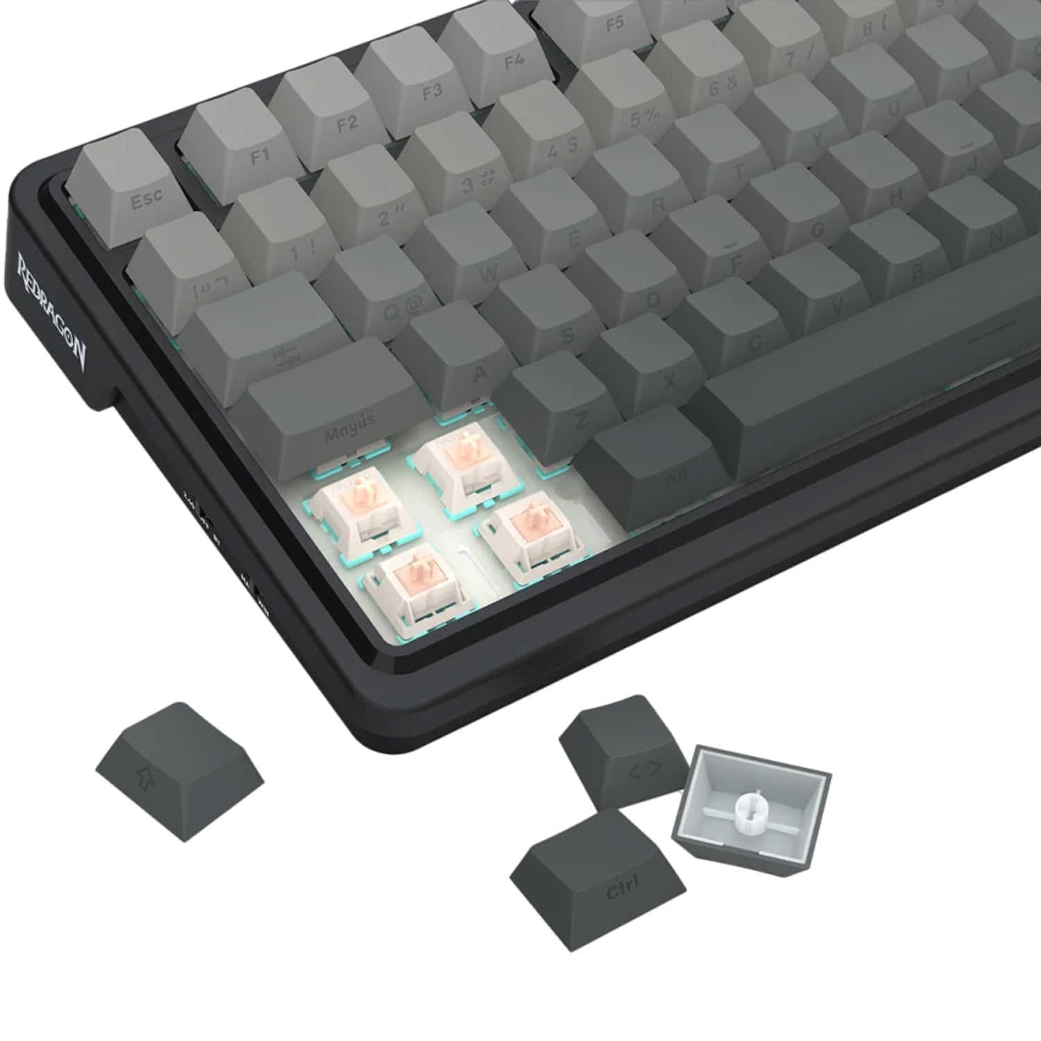 TECLADO GAMER REDRAGON EISA MAX K686SP-RGB-MAX ESPAÑOL TRI-MODO NEGRO - 5