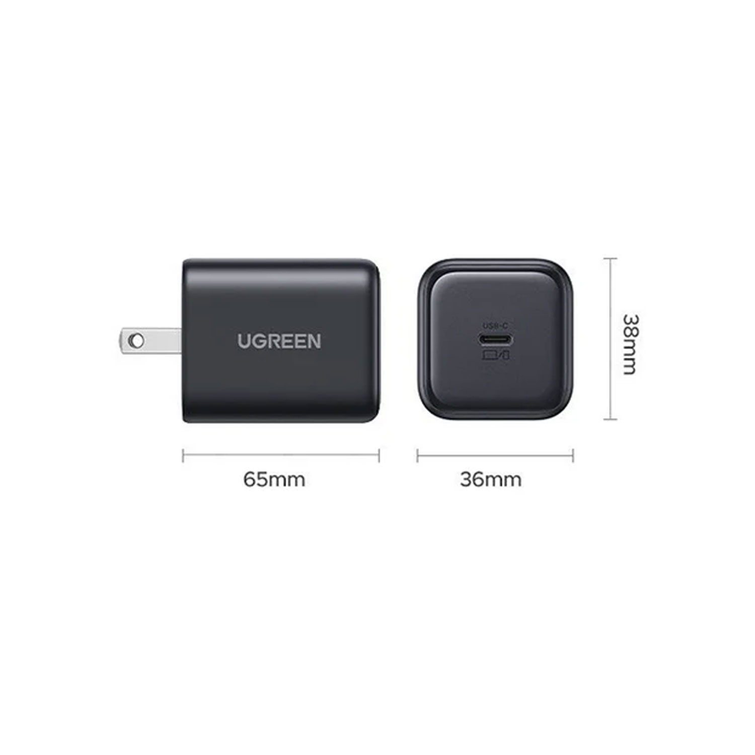 CARGADOR UGREEN CARGA RAPIDA 45W USB-C GAN US X524 65050B NEGRO - 6