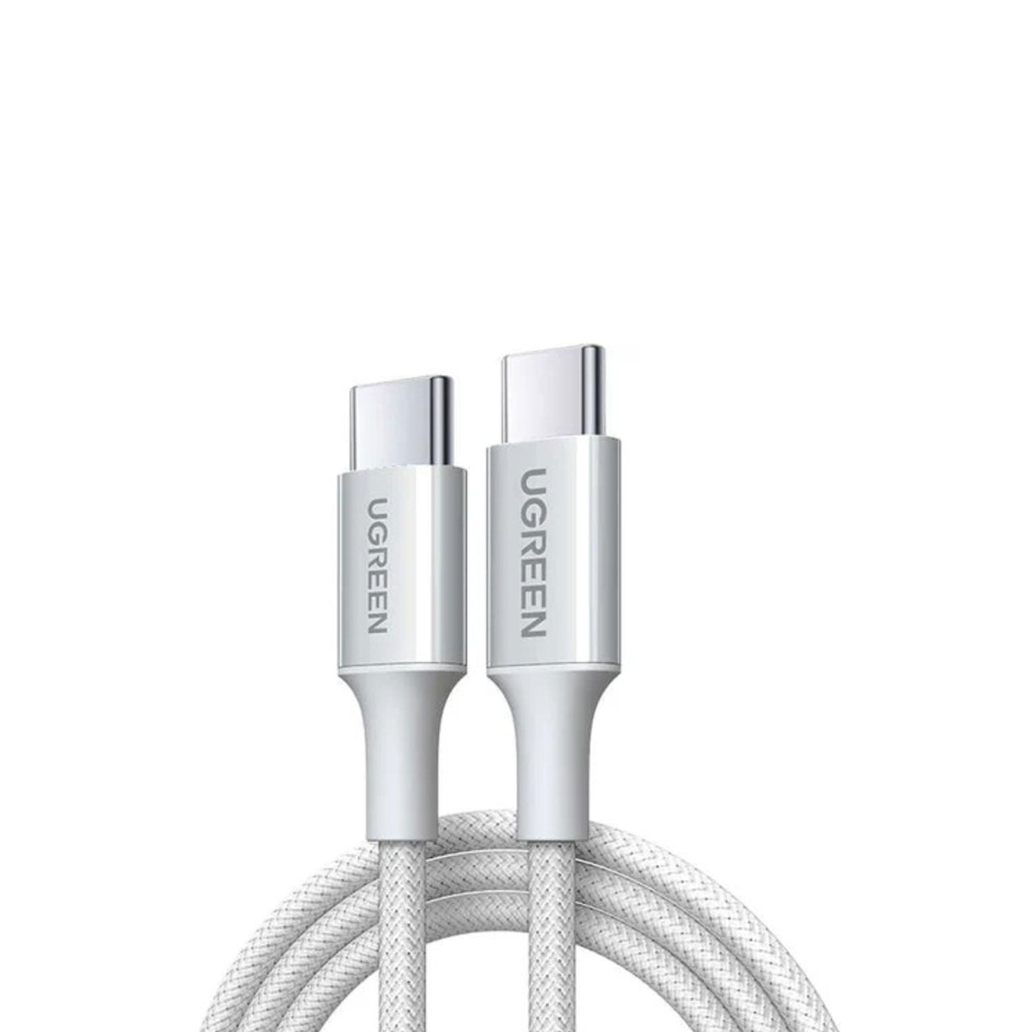 CABLE UGREEN USB-C A USB-C PD FAST CHARGING TRENZADO 2M 100W GRIS L502 65256 - 1