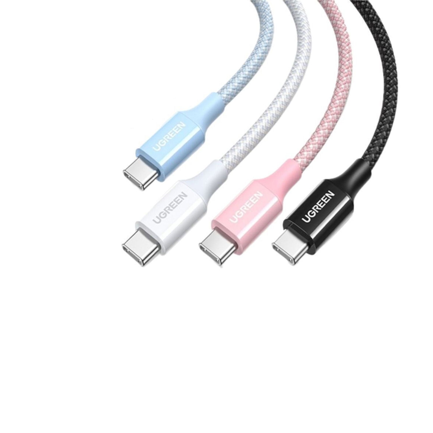 CABLE UGREEN USB-C A USB-C PD FAST CHARGING TRENZADO 2M 100W ROSA L502 65252 - 3