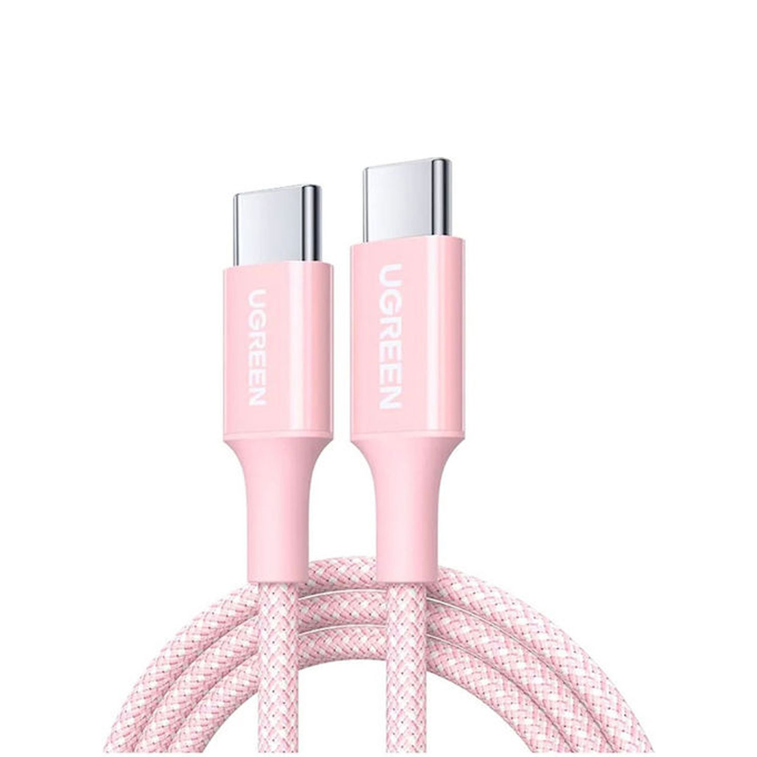 CABLE UGREEN USB-C A USB-C PD FAST CHARGING TRENZADO 1M 100W PINK L502 65251 - 1