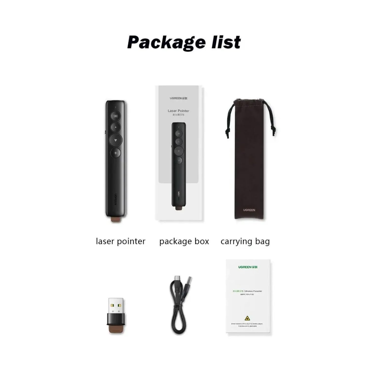 PUNTERO PRESENTADOR LASER UGREEN 2.4 GHZ R 200M CONTROL R 100M BLACK 50654 - 3