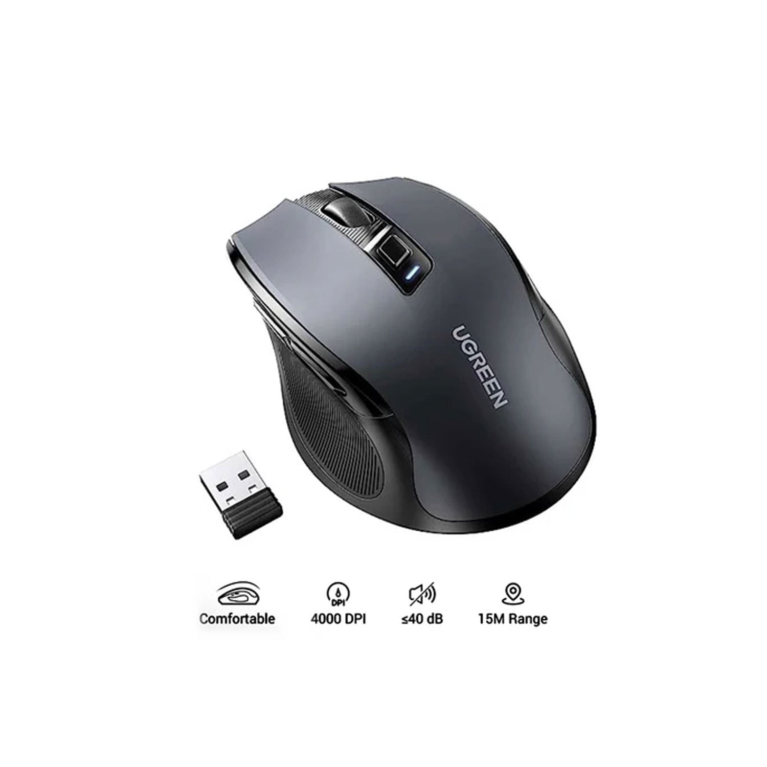 MOUSE ERGONÓMICO UGREEN INALÁMBRICO MU006 15063 - 2