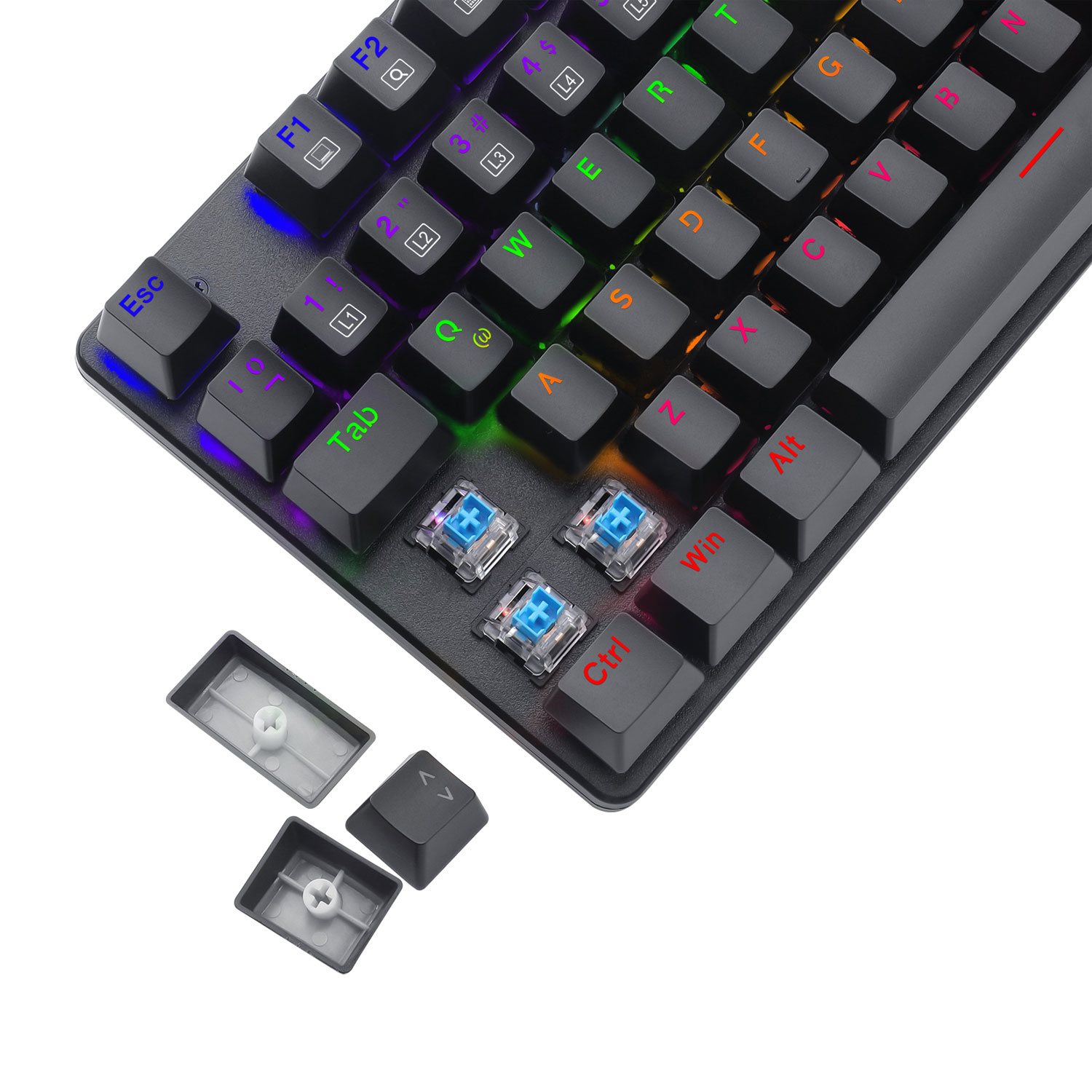 TECLADO MECÁNICO T-DAGGER T-TGK313G-LIT BORA LITE RAINBOW ESPAÑOL RED SWITCH - 6