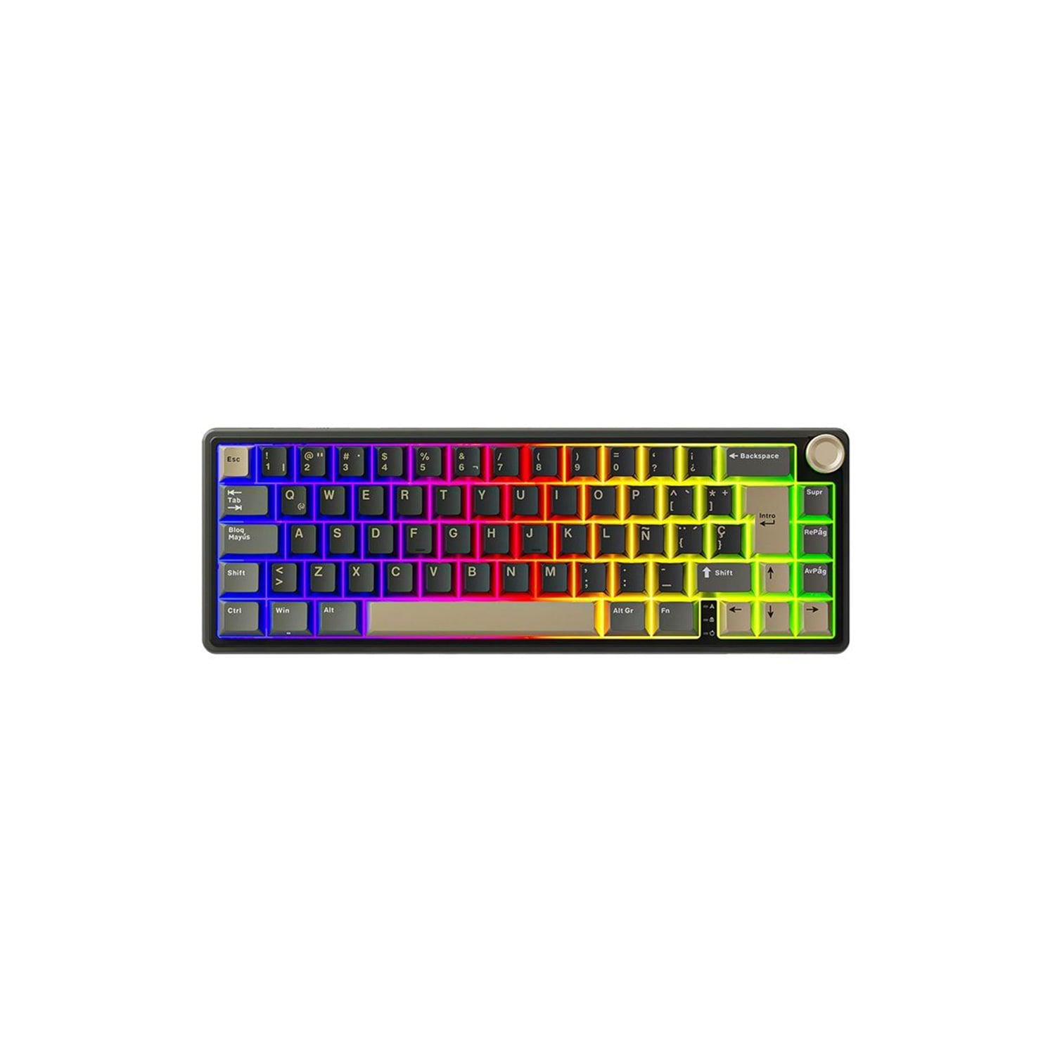 TECLADO MECÁNICO GAMER ROYAL KLUDGE RK R65 CABLEADO SP PHANTOM CHARTREUSE SWITCH - 3