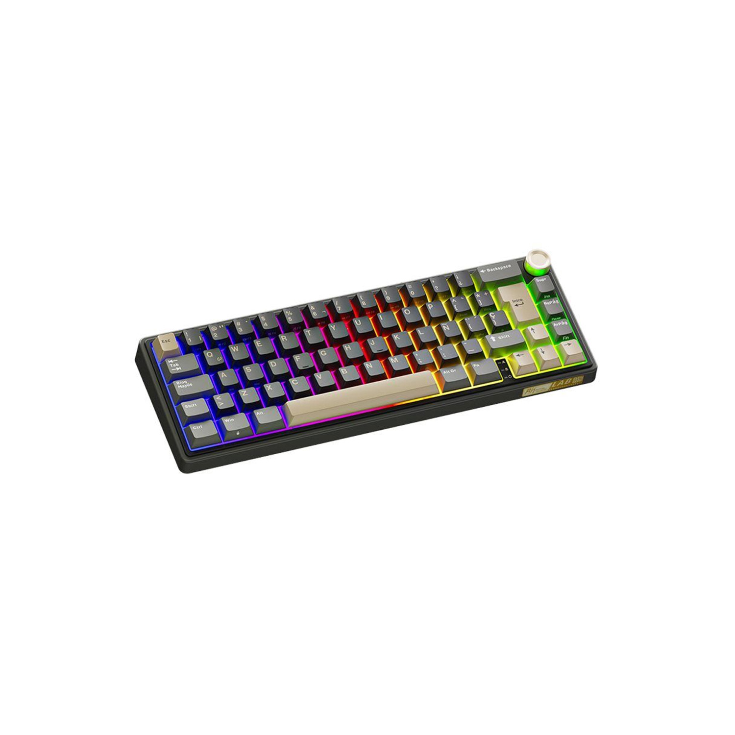 TECLADO MECÁNICO GAMER ROYAL KLUDGE RK R65 CABLEADO SP PHANTOM CHARTREUSE SWITCH - 5