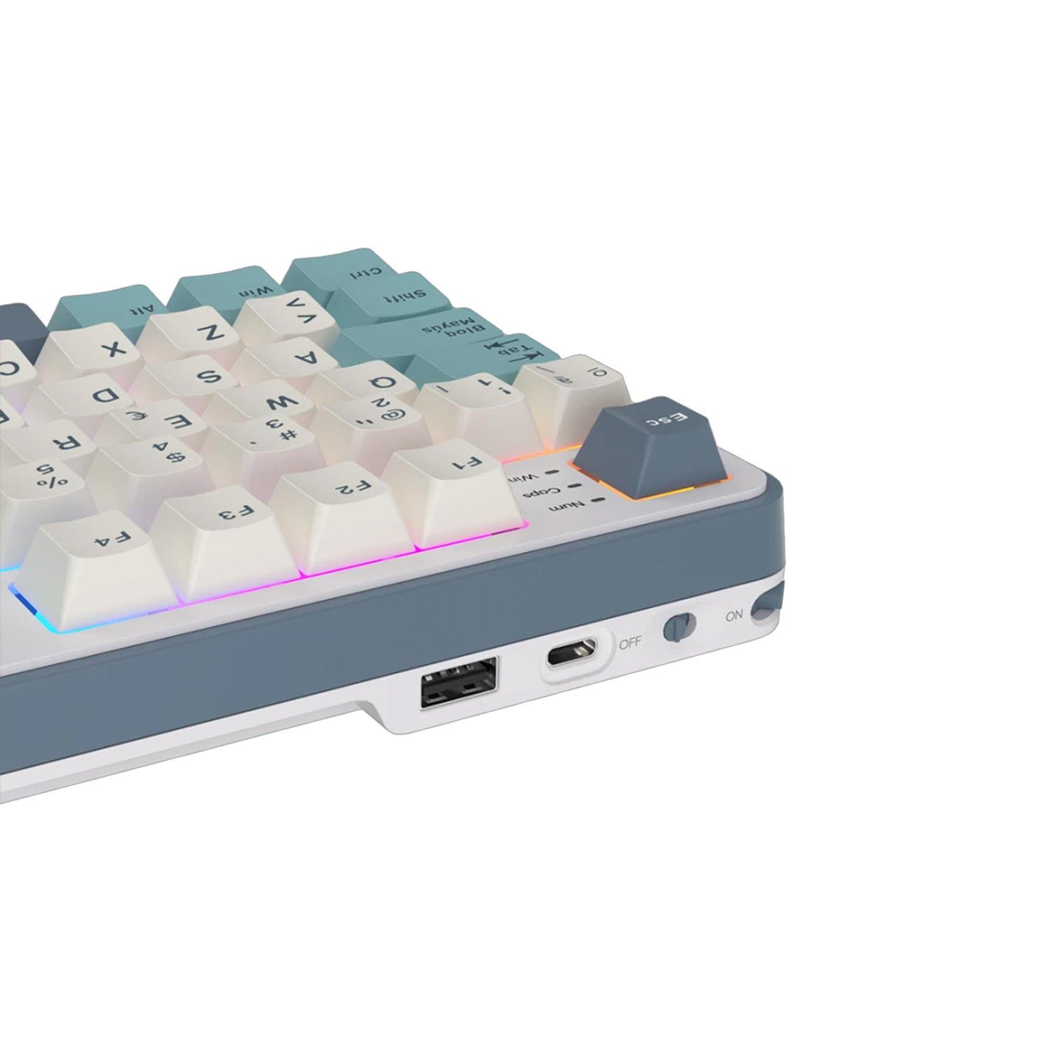 TECLADO MECÁNICO GAMER ROYAL KLUDGE RK-S98 INALÁMBRICO SP LIGHT CLOUD CHARTREUSE SWITCH - 5