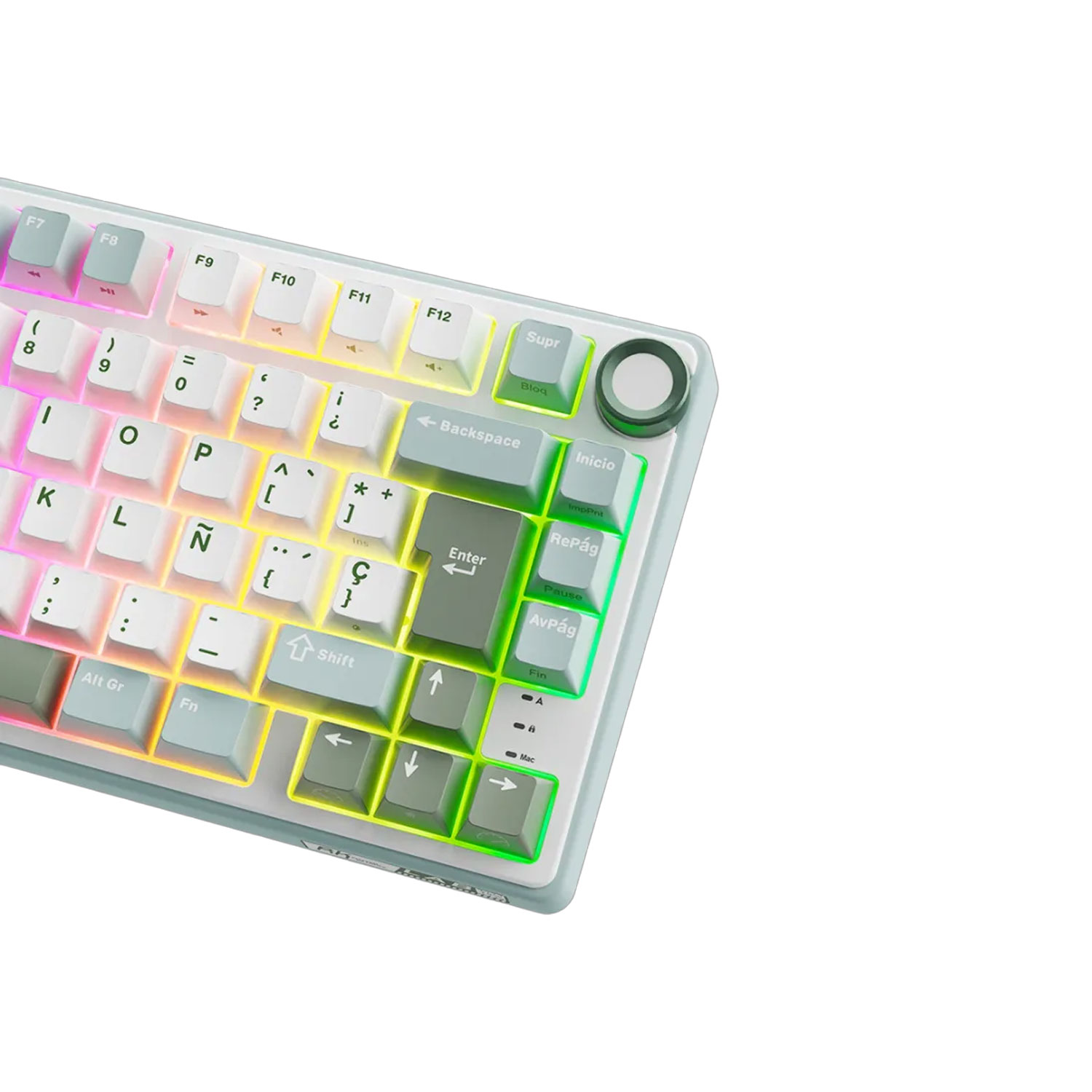 TECLADO MECÁNICO GAMER ROYAL KLUDGE RK R75 CABLEADO SP SKYCYAN-K SILVER SWITCH - 4