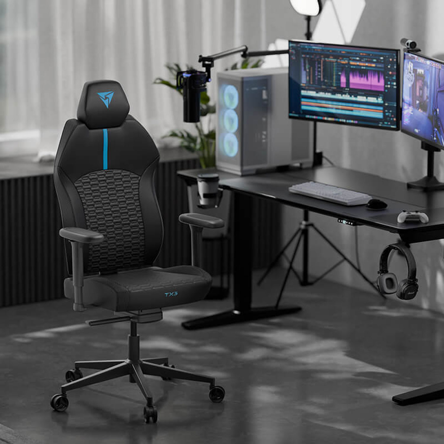 SILLA GAMER THUNDERX3 SOLO 360 RACER BLUE - 4