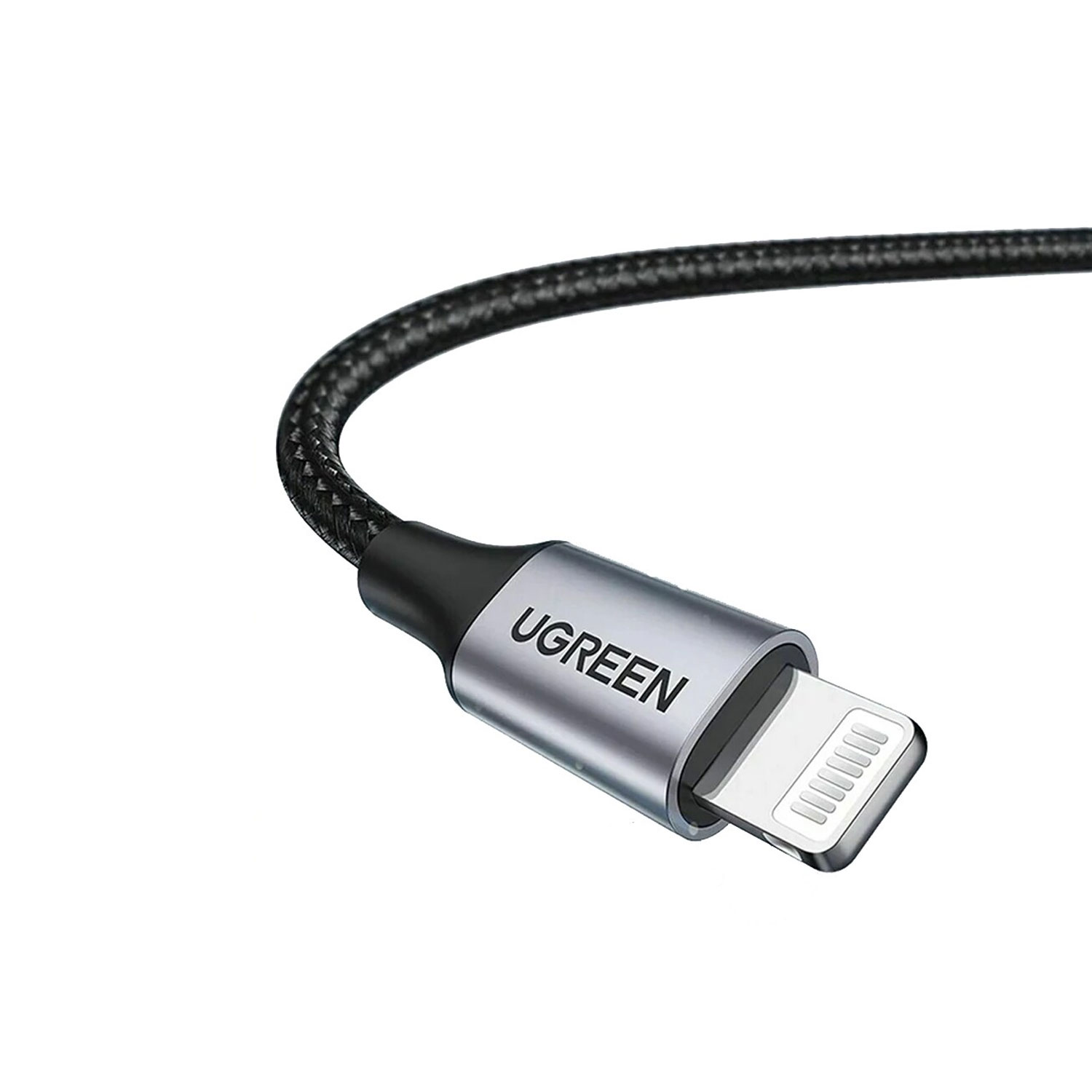 CABLE UGREEN LIGHTNING A USB-A TRENZADO 1M NEGRO 60156 - 2