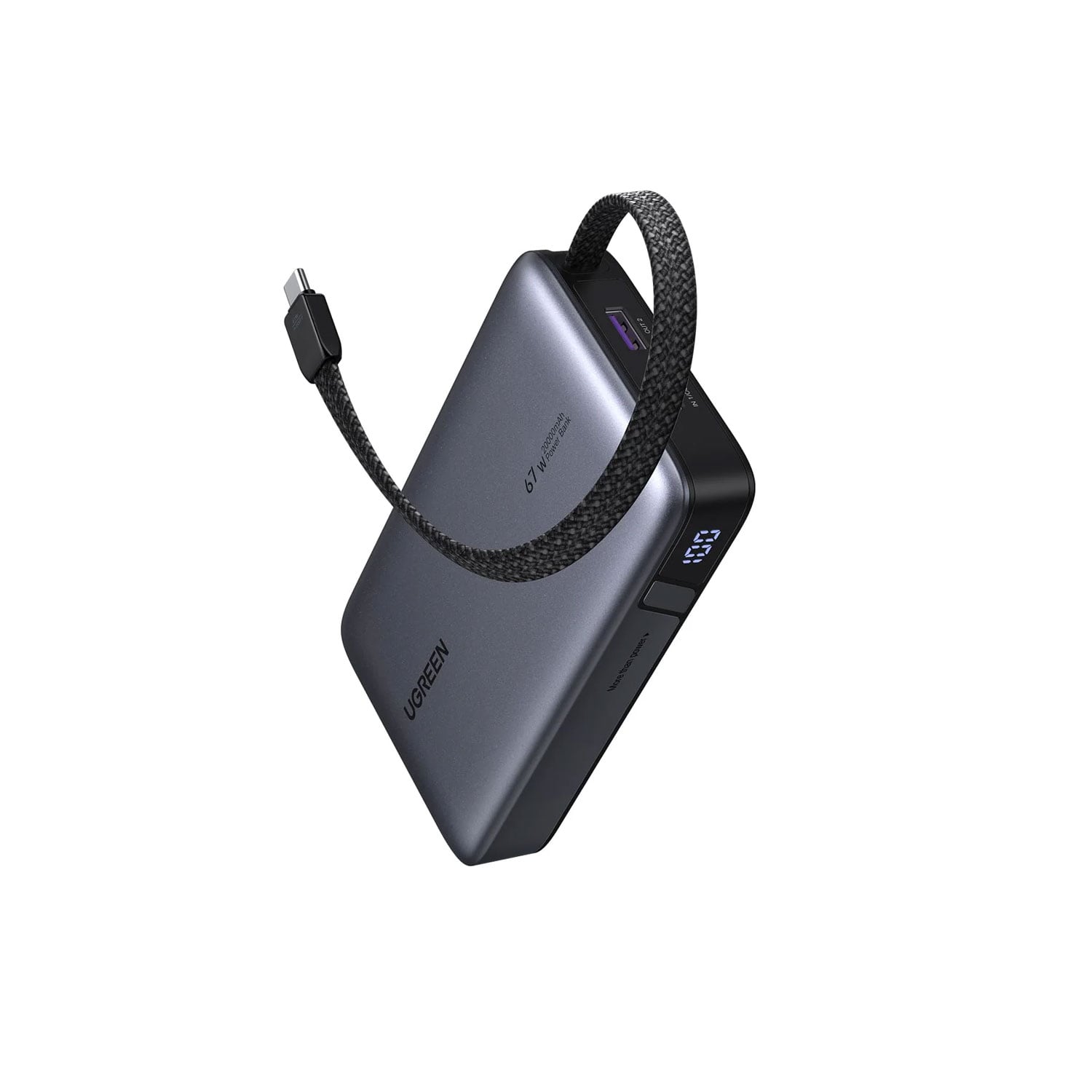 POWER BANK UGREEN 67W 20000 MAH CON CABLE INTEGRADO 55996B - 2