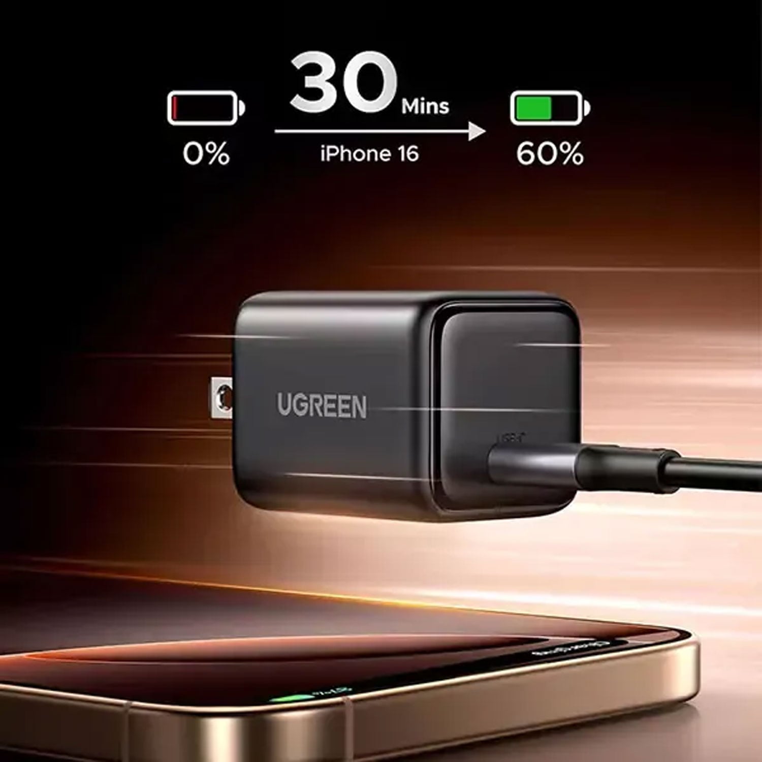 CARGADOR UGREEN 30W USB-C GAN FAST CHARGER US 55530 - 2