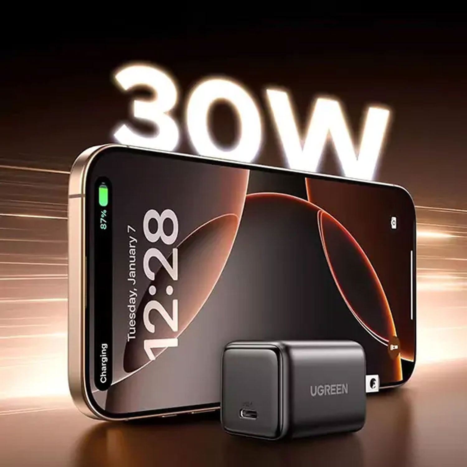 CARGADOR UGREEN 30W USB-C GAN FAST CHARGER US 55530 - 3