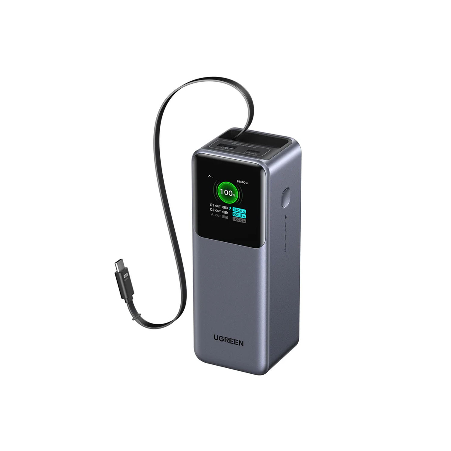 POWER BANK UGREEN 165W 20000 MAH CON CABLE RETRÁCTIL 55987B - 3