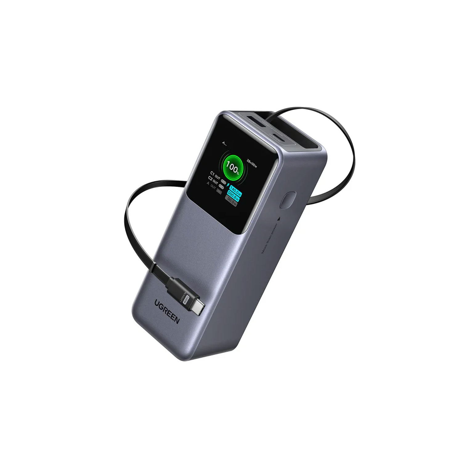 POWER BANK UGREEN 165W 20000 MAH CON CABLE RETRÁCTIL 55987B - 4