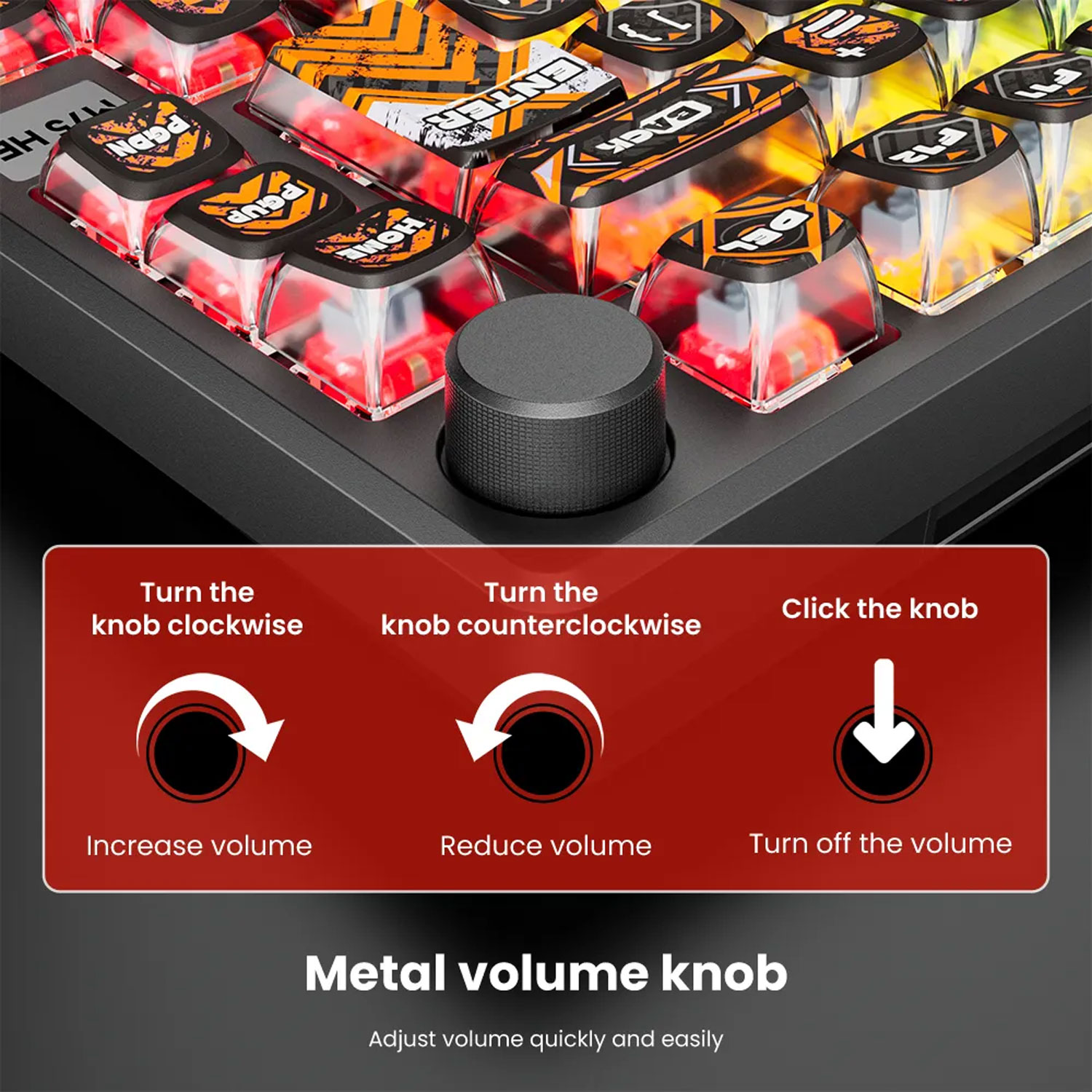TECLADO GAMER ROYAL KLUDGE RK-M75 HE CABLEADO HEPHAESTUS MINT MAGNETIC SWICTH - 6