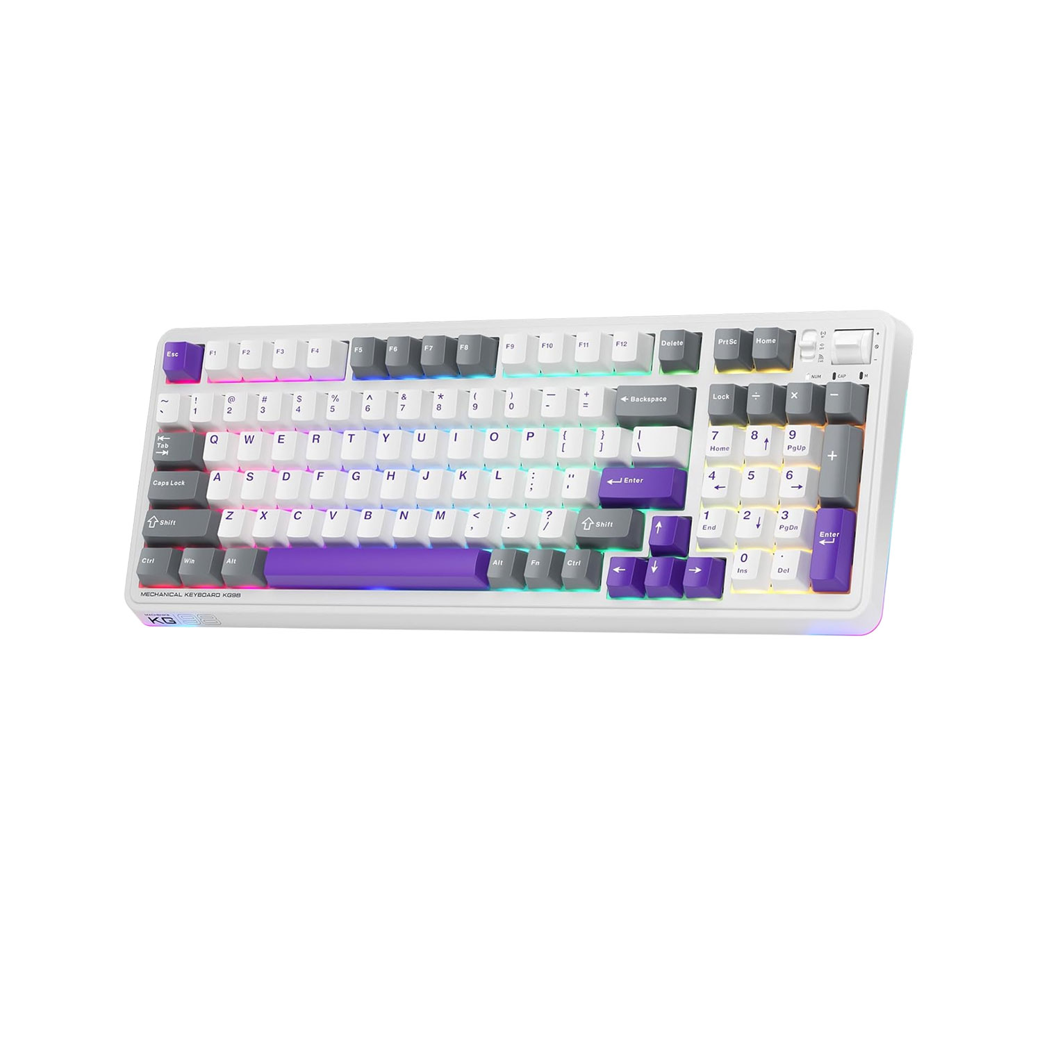TECLADO MECANICO GAMER MACHENIKE KG98 BT INGLES MORADO - 1