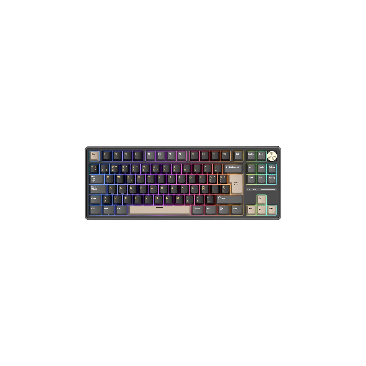 TECLADO GAMER ROYAL KLUDGE RK-R87PRO TKL CABLEADO PHANTOM CREAMY SWITCH - 1