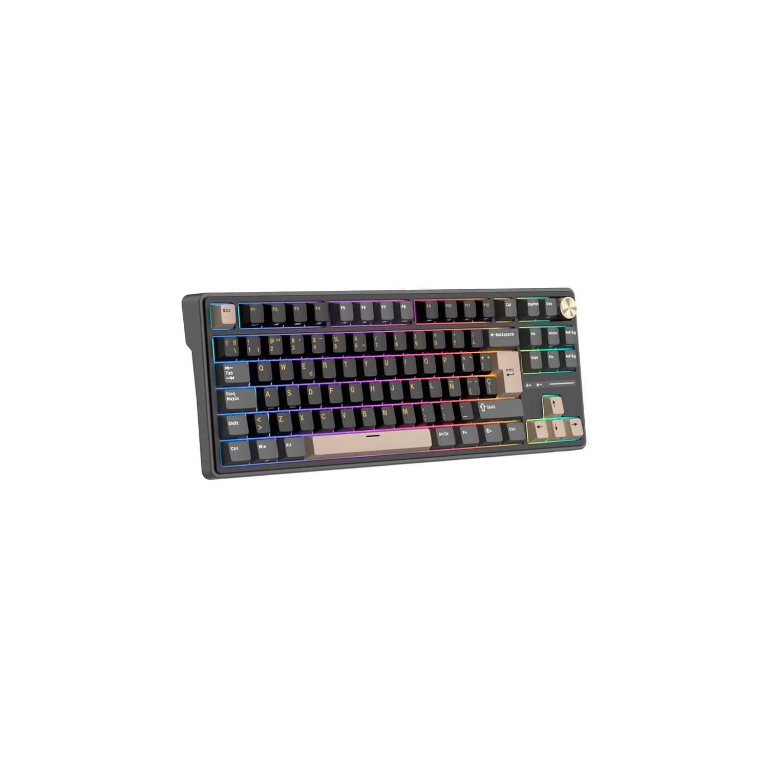 TECLADO GAMER ROYAL KLUDGE RK-R87PRO TKL CABLEADO PHANTOM CREAMY SWITCH - 3