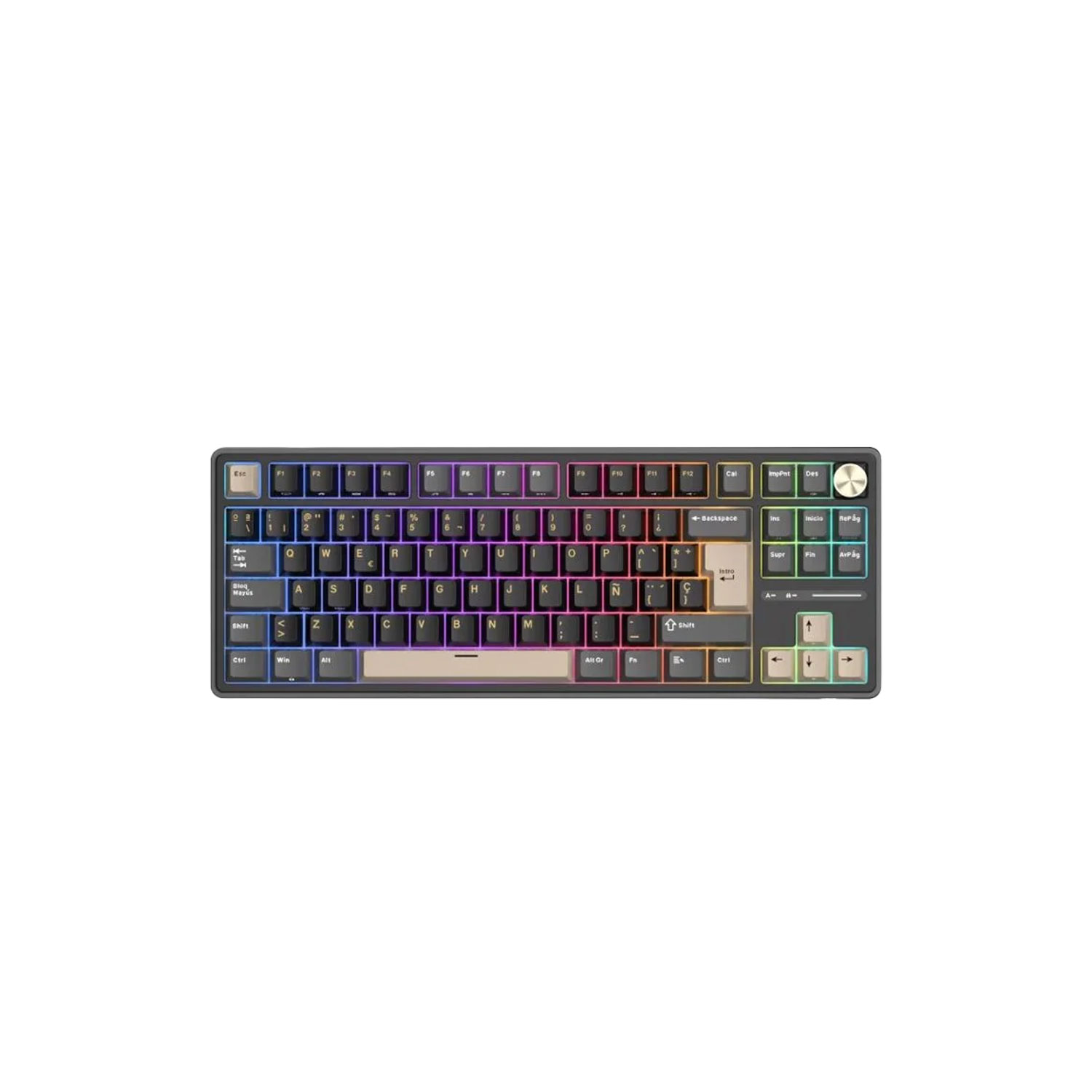 TECLADO GAMER ROYAL KLUDGE RK-R87PRO TKL CABLEADO PHANTOM CREAMY SWITCH - 4