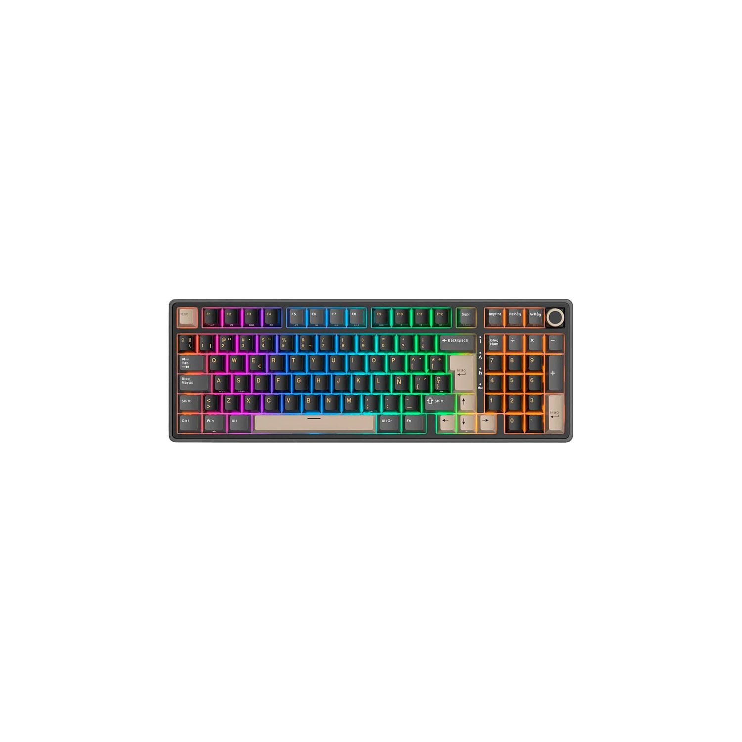 TECLADO GAMER ROYAL KLUDGE RK-R98PRO CABLEADO PHANTOM CREAMY SWITCH - 1