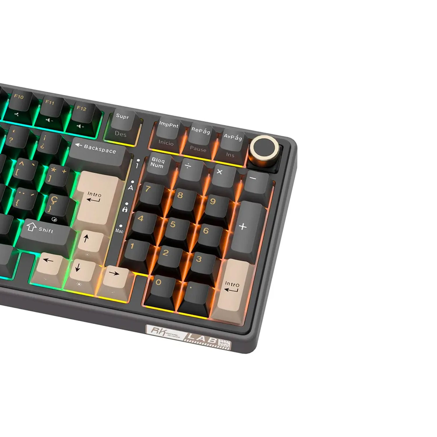 TECLADO GAMER ROYAL KLUDGE RK-R98PRO CABLEADO PHANTOM CREAMY SWITCH - 4