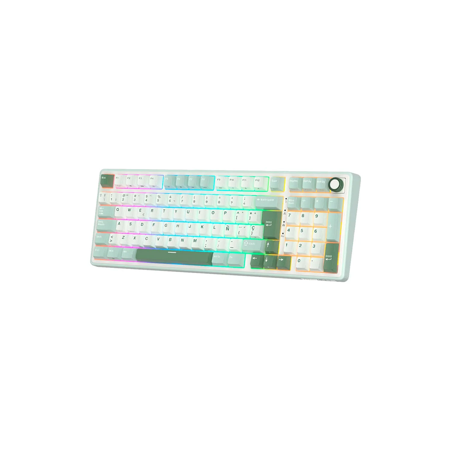 TECLADO GAMER ROYAL KLUDGE RK-R98PRO CABLEADO SKYCYAN CREAMY SWITCH - 2