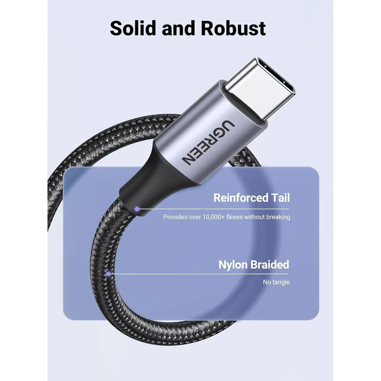 CABLE UGREEN USB-A A C 18W 3A BLACK 1M US288 60126 - 2