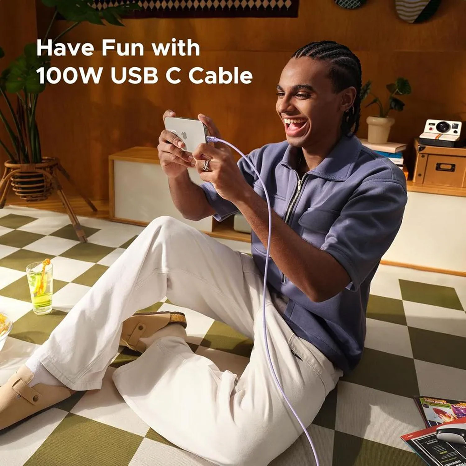 CABLE UGREEN UNO USB-C A USB-C PD CARGA RÁPIDA 1M MORADO L509-65092 - 4