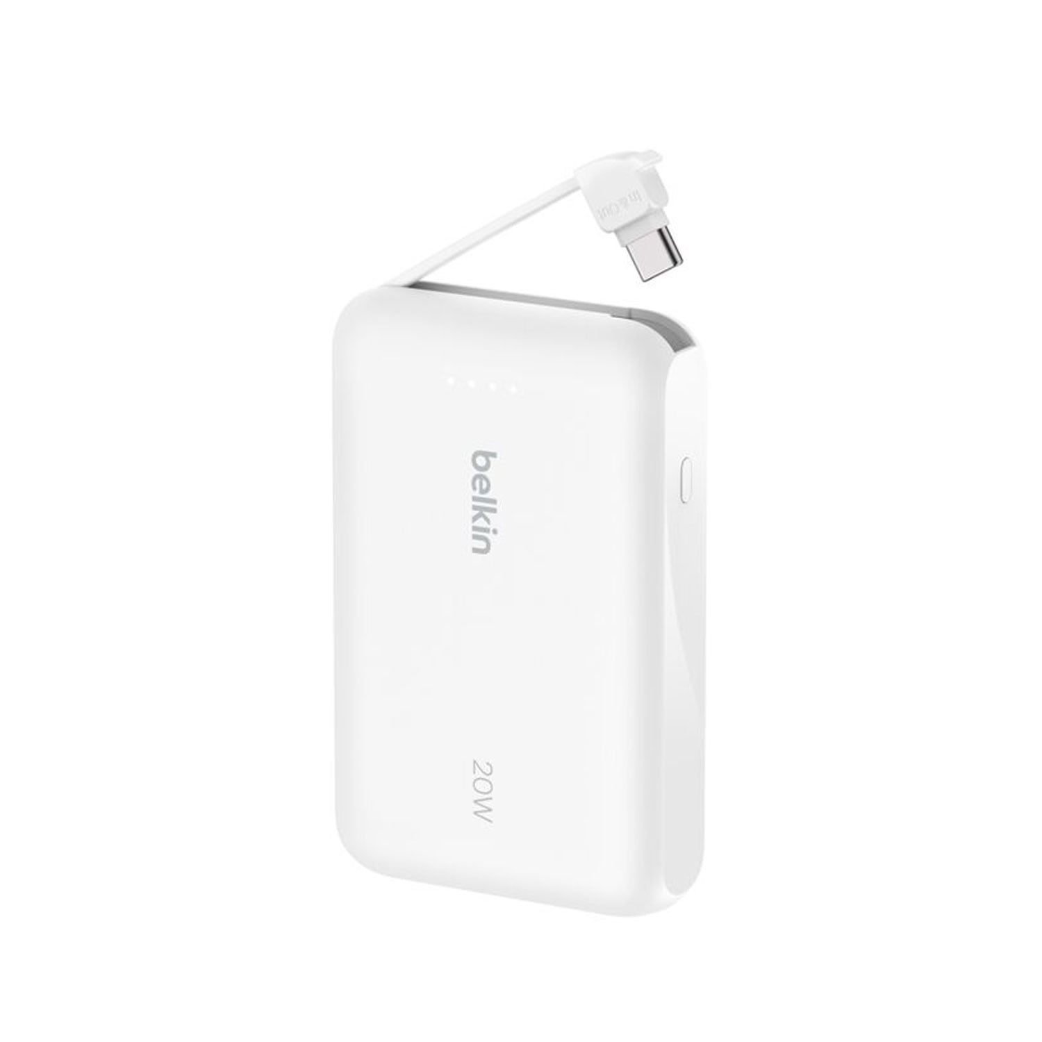 POWER BANK BELKIN BPB021 10000MAH 20W PD CON CABLE USB-C INTEGRADO BLANCO - 4