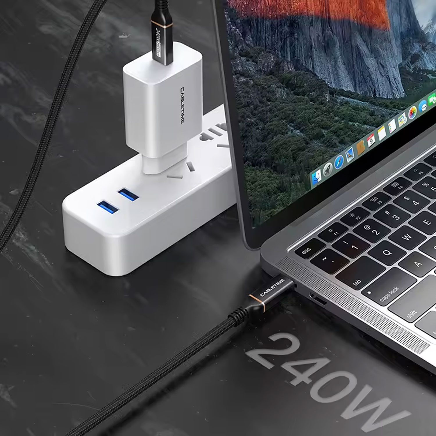 CABLE CABLETIME CU40H USB-C 4.0 40GBPS 100W 1M - 5