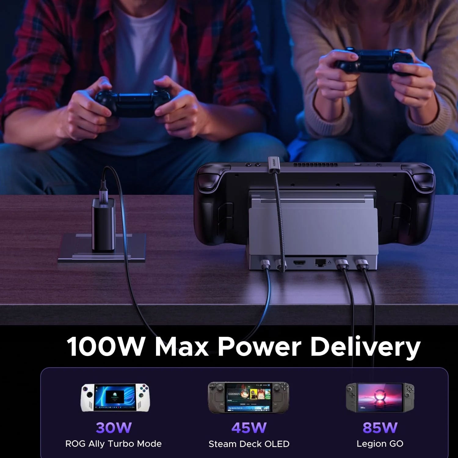 DOCK UGREEN PARA STEAM DECK HDMI 4K 120HZ USB-A USB-C 100W PD CM800-75126 - 5