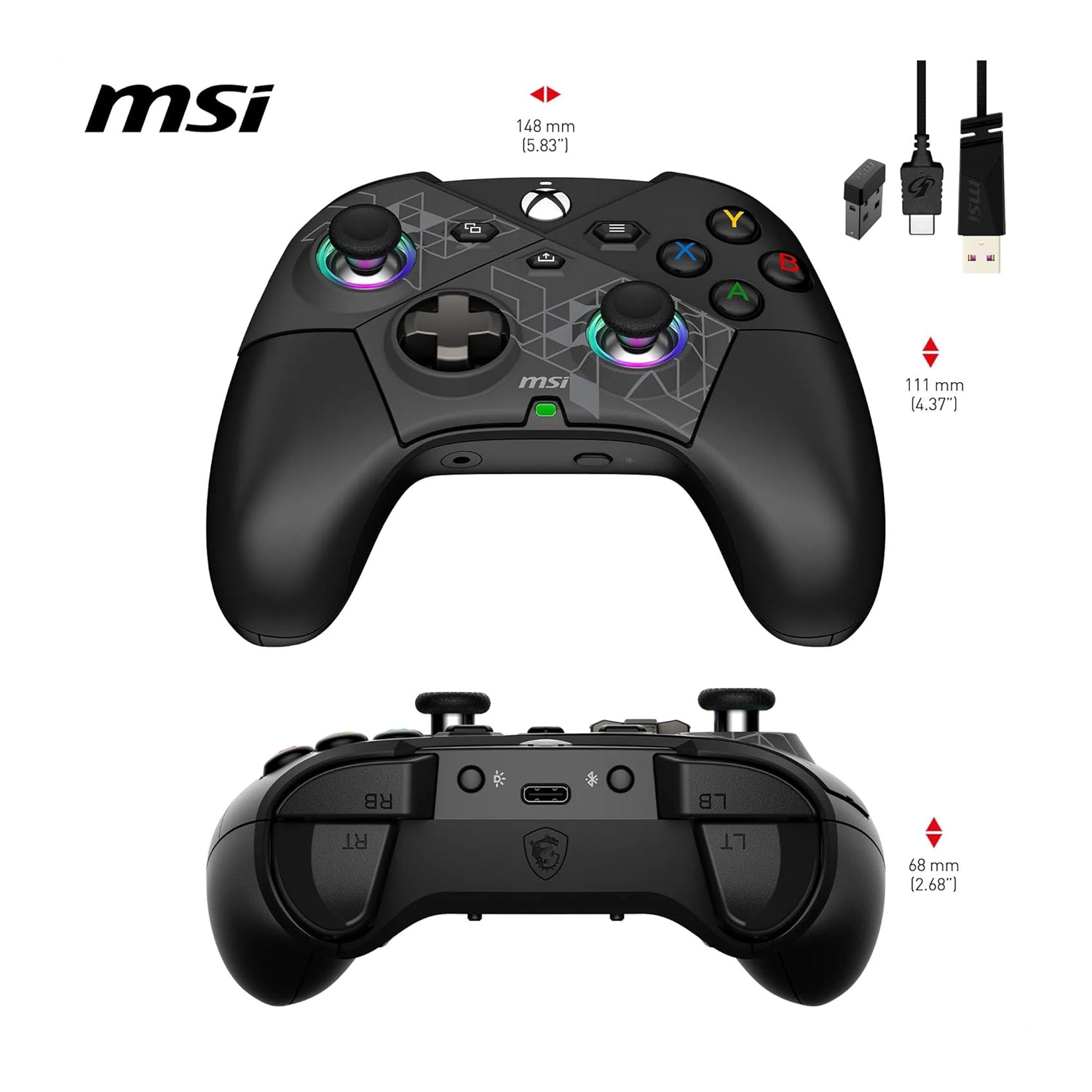 MANDO INALAMBRICO GAMEPAD MSI FORCE PRO WIRELESS BLACK - 2